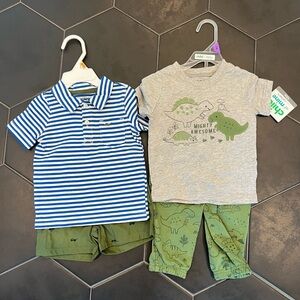 Carter's Blue and Green Dinosaur Matching Set